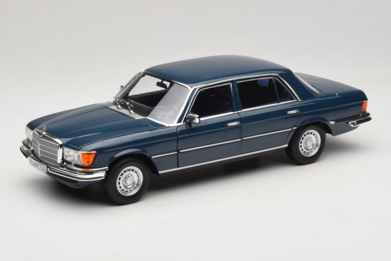 Mercedes 350 SEL W116 Hansa Blue Norev 1:18 183976 Fém