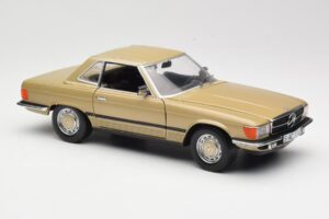 Mercedes 350 SL R107 Arany Sun Star 1:18 MB004 Fém – 6. kép a 8-ből