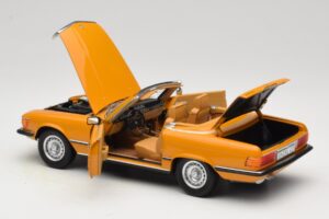 Mercedes 450 SL R107 Cayenne Orange Norev 1:18 183350 Fém – 7. kép a 10-ből