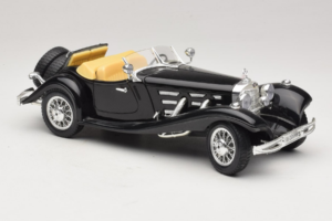 Mercedes 500K Roadster Fekete Bburago 1:18 3020-P2 Fém – 6. kép a 8-ből