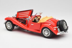 Mercedes 500K Roadster Piros Bburago 1:18 3020 Fém – 5. kép a 8-ből