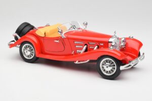 Mercedes 500K Roadster Piros Bburago 1:18 3020 Fém – 6. kép a 8-ből