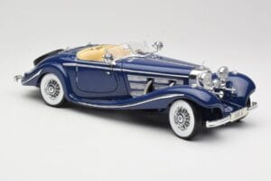 Mercedes 500K Special Roadster Kék Maisto 1:18 56059 Fém – 6. kép a 8-ből