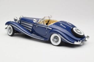 Mercedes 500K Special Roadster Kék Maisto 1:18 56059 Fém – 7. kép a 8-ből