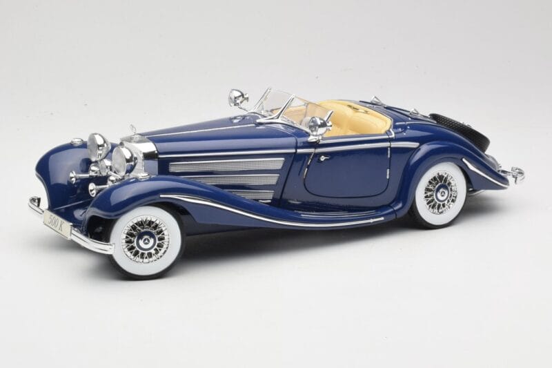 Mercedes 500K Special Roadster Kék Maisto 1:18 56059 Fém