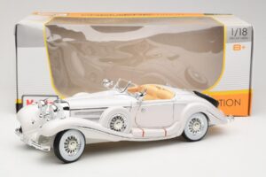 Mercedes 500K Special Roadster Fehér Premiere Edition Maisto 1:18 536055 Fém – 8. kép a 8-ből
