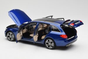 Mercedes C-Class S205 T-Modell Brilliant Kék Metál Norev 1:18 B66960257 Fém – 5. kép a 8-ből