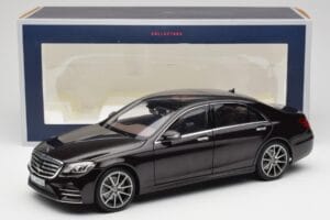 Mercedes S-Class W222 AMG Line Ruby Fekete Metallic Norev 1:18 183483 Fém – 8. kép a 8-ből
