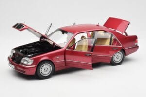 Mercedes S500 W140 Piros Metallic Norev 1:18 183579 Fém – 2. kép a 8-ből