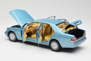 Mercedes S500 W140 Türkiz Metál Norev 1:18 183561 Fém – 5. kép a 8-ből