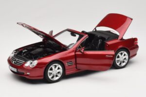 Mercedes SL 500 R230 Red Metallic Limitált Kiadás Norev 1:18 183841 Fém – 2. kép a 8-ből