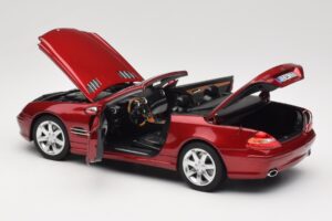 Mercedes SL 500 R230 Red Metallic Limitált Kiadás Norev 1:18 183841 Fém – 5. kép a 8-ből