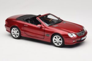 Mercedes SL 500 R230 Red Metallic Limitált Kiadás Norev 1:18 183841 Fém – 6. kép a 8-ből