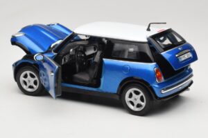 Mini Cooper R50 Kék Fehér Tetővel Mondo Motors 1:18 MINI004 Fém – 5. kép a 8-ből