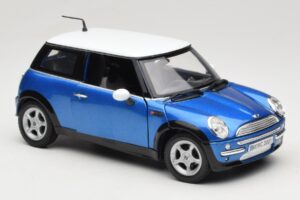 Mini Cooper R50 Kék Fehér Tetővel Mondo Motors 1:18 MINI004 Fém – 6. kép a 8-ből
