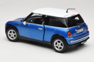 Mini Cooper R50 Kék Fehér Tetővel Mondo Motors 1:18 MINI004 Fém – 7. kép a 8-ből