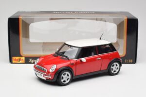 Mini Cooper R50 Piros Maisto 1:18 31619 Fém – 2. kép a 8-ből