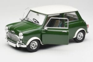 Mini Cooper S British Racing Zöld & Old English Fehér Solido 1:18 8021 Fém – 2. kép a 8-ből