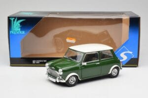 Mini Cooper S British Racing Zöld & Old English Fehér Solido 1:18 8021 Fém – 8. kép a 8-ből