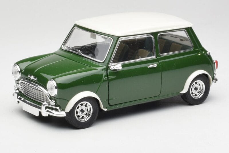 Mini Cooper S British Racing Zöld & Old English Fehér Solido 1:18 8021 Fém