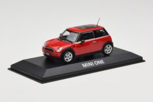 Mini One R50 Piros Piros Tetővel Minichamps 1:43 MINI001 Fém – 2. kép a 5-ből