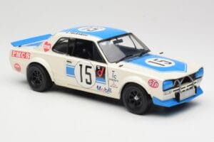 Nissan Skyline 2000GT-R KPGC10 #15 K. Takahashi Nissan Works JTCC 1972 Kyosho 1:18 08122B Fém – 6. kép a 8-ből
