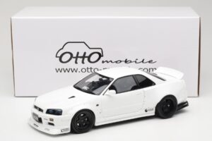 Nissan Skyline GT-R BNR34 by KRC Pearl White Otto 1:18 OT1135 Gyanta – 6. kép a 6-ből