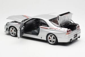 Nissan Skyline GT-R R33 R-Tune Ezüst AUTOart 1:18 77326 Fém – 5. kép a 8-ből