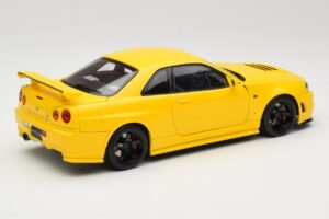 Nissan Skyline GT-R R34 Customized Version Sárga MotorHelix 1:18 M83412 Fém – 3. kép a 8-ből