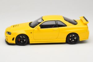 Nissan Skyline GT-R R34 Customized Version Sárga MotorHelix 1:18 M83412 Fém – 4. kép a 8-ből