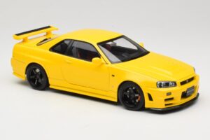 Nissan Skyline GT-R R34 Customized Version Sárga MotorHelix 1:18 M83412 Fém – 6. kép a 8-ből