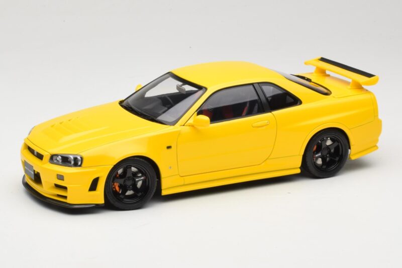 Nissan Skyline GT-R R34 Customized Version Sárga MotorHelix 1:18 M83412 Fém