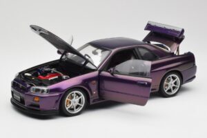 Nissan Skyline GT-R R34 V-Spec Midnight Lila AUTOart 1:18 77305 Fém – 2. kép a 8-ből