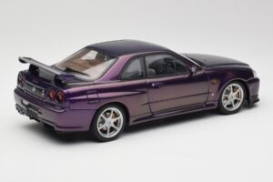 Nissan Skyline GT-R R34 V-Spec Midnight Lila AUTOart 1:18 77305 Fém – 3. kép a 8-ből