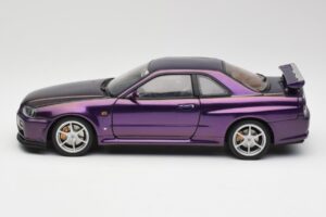 Nissan Skyline GT-R R34 V-Spec Midnight Lila AUTOart 1:18 77305 Fém – 4. kép a 8-ből