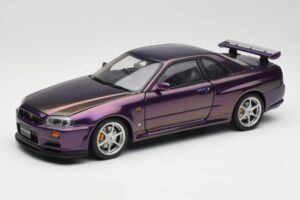 Nissan Skyline GT-R R34 V-Spec Midnight Lila AUTOart 1:18 77305 Fém