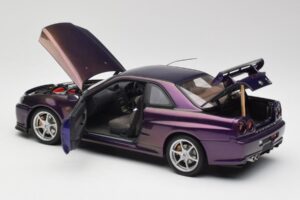 Nissan Skyline GT-R R34 V-Spec Midnight Lila AUTOart 1:18 77305 Fém – 5. kép a 8-ből