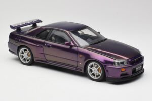 Nissan Skyline GT-R R34 V-Spec Midnight Lila AUTOart 1:18 77305 Fém – 6. kép a 8-ből