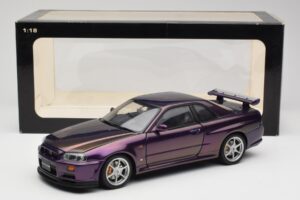 Nissan Skyline GT-R R34 V-Spec Midnight Lila AUTOart 1:18 77305 Fém – 8. kép a 8-ből