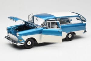 Opel Rekord P1 Caravan Kék Metál Minichamps 1:18 180043210 Fém – 2. kép a 8-ből