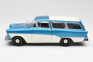Opel Rekord P1 Caravan Kék Metál Minichamps 1:18 180043210 Fém – 4. kép a 8-ből
