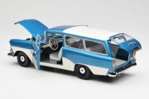 Opel Rekord P1 Caravan Kék Metál Minichamps 1:18 180043210 Fém – 5. kép a 8-ből