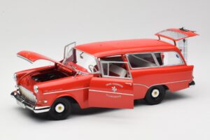 Opel Rekord P1 Caravan Feuerwehr Neuenkirchen Minichamps 1:18 180043291 Fém – 2. kép a 8-ből