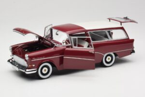 Opel Rekord P1 Caravan Piros Minichamps 1:18 180043211 Fém – 2. kép a 8-ből