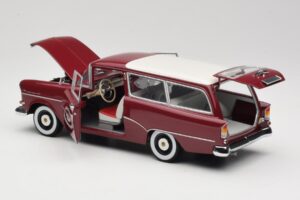 Opel Rekord P1 Caravan Piros Minichamps 1:18 180043211 Fém – 5. kép a 8-ből