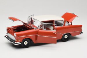 Opel Rekord P1 Piros Minichamps 1:18 180043201 Fém – 2. kép a 8-ből