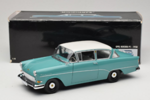 Opel Rekord P1 Türkizkék Minichamps 1:18 180043200 Fém – 8. kép a 8-ből