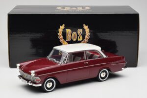 Opel Rekord P2 Sötétpiros & Fehér BoS Models 1:18 BOS415 Gyanta – 6. kép a 6-ből