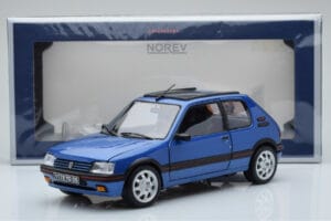 Peugeot 205 GTi 1.9 Tetőablakkal Miami Kék Norev 1:18 184844 Fém – 8. kép a 8-ből