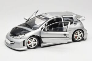 Peugeot 206 MTK Ezüst Solido 1:18 1817 Fém – 2. kép a 8-ből